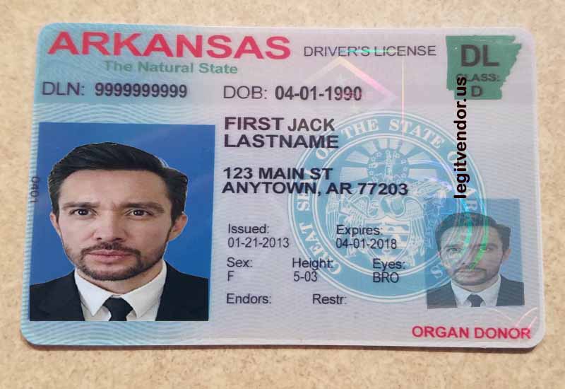 Arkansas Scannable fake id
