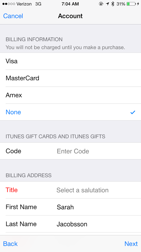 fake address for apple id us