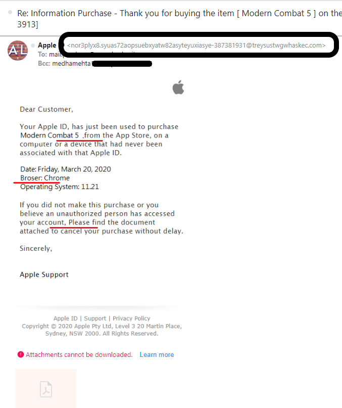 fake business email id