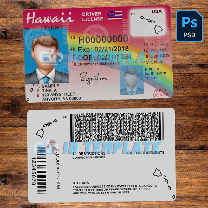 Hawaii Fake Id Templates