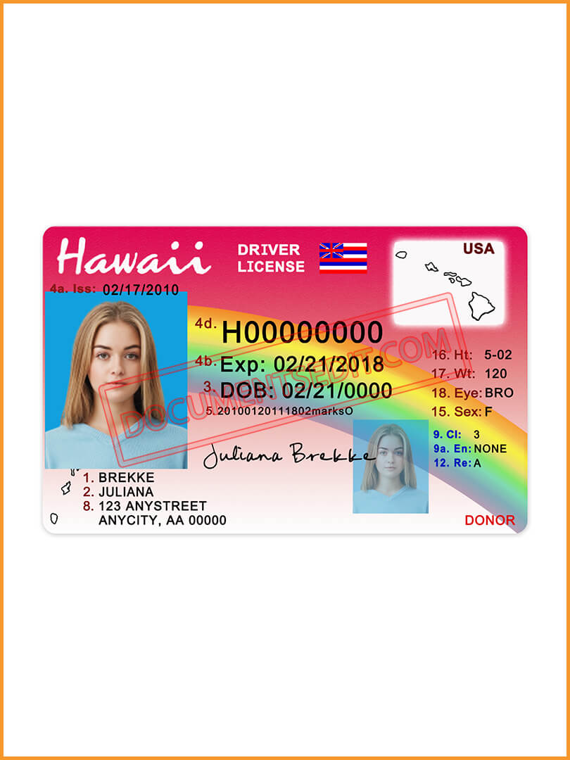 Hawaii Fake Id Templates