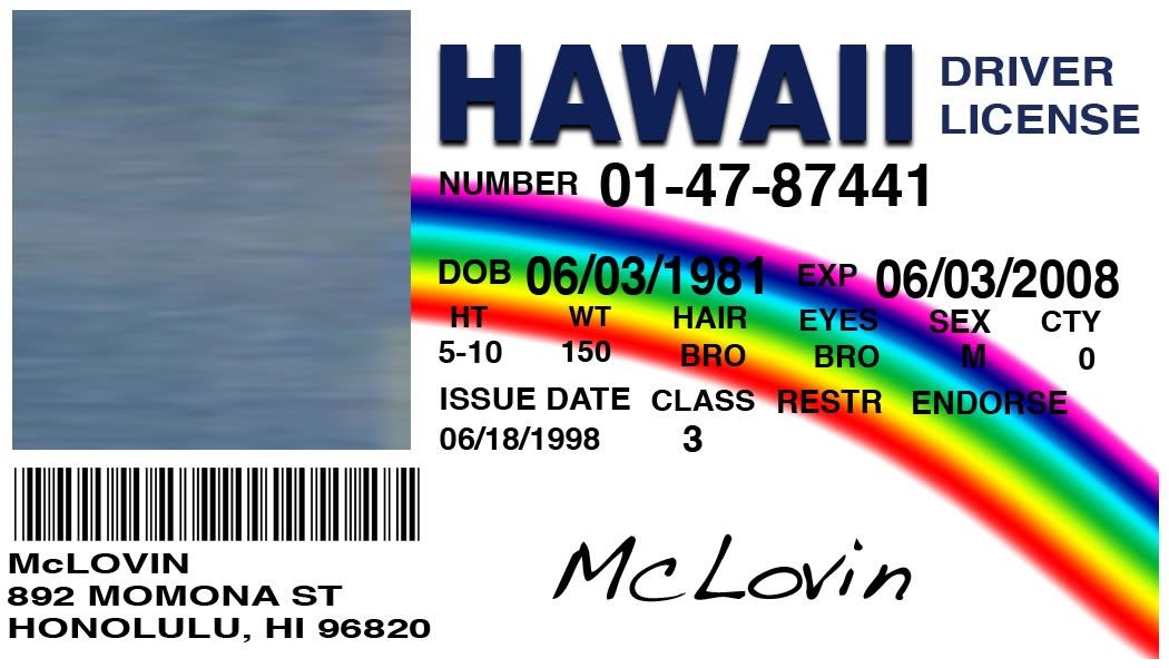 Hawaii Fake Id Templates