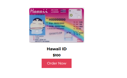 Hawaii Scannable fake id