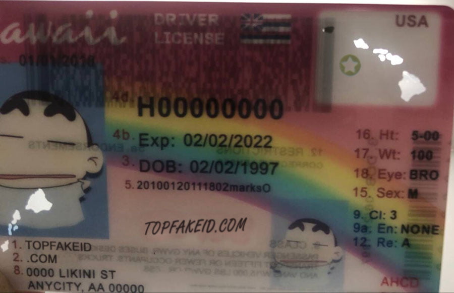 Hawaii Scannable fake id