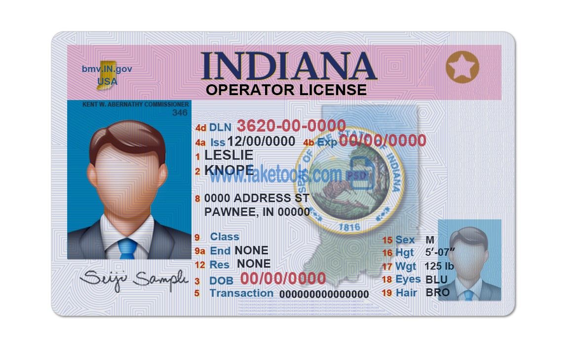 Indiana Scannable fake id