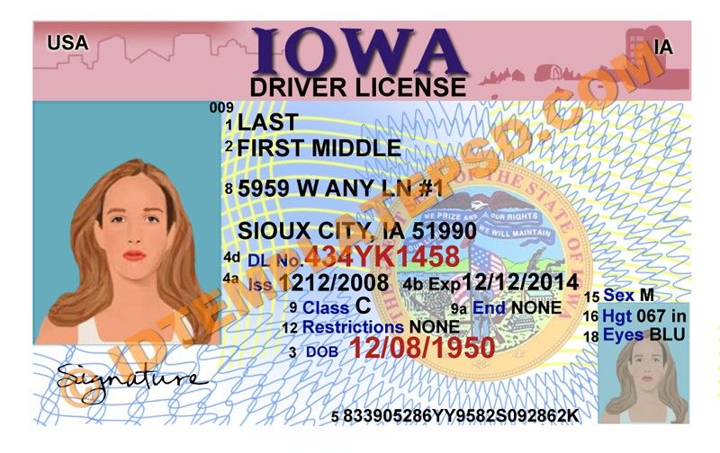 Iowa Fake Id Templates