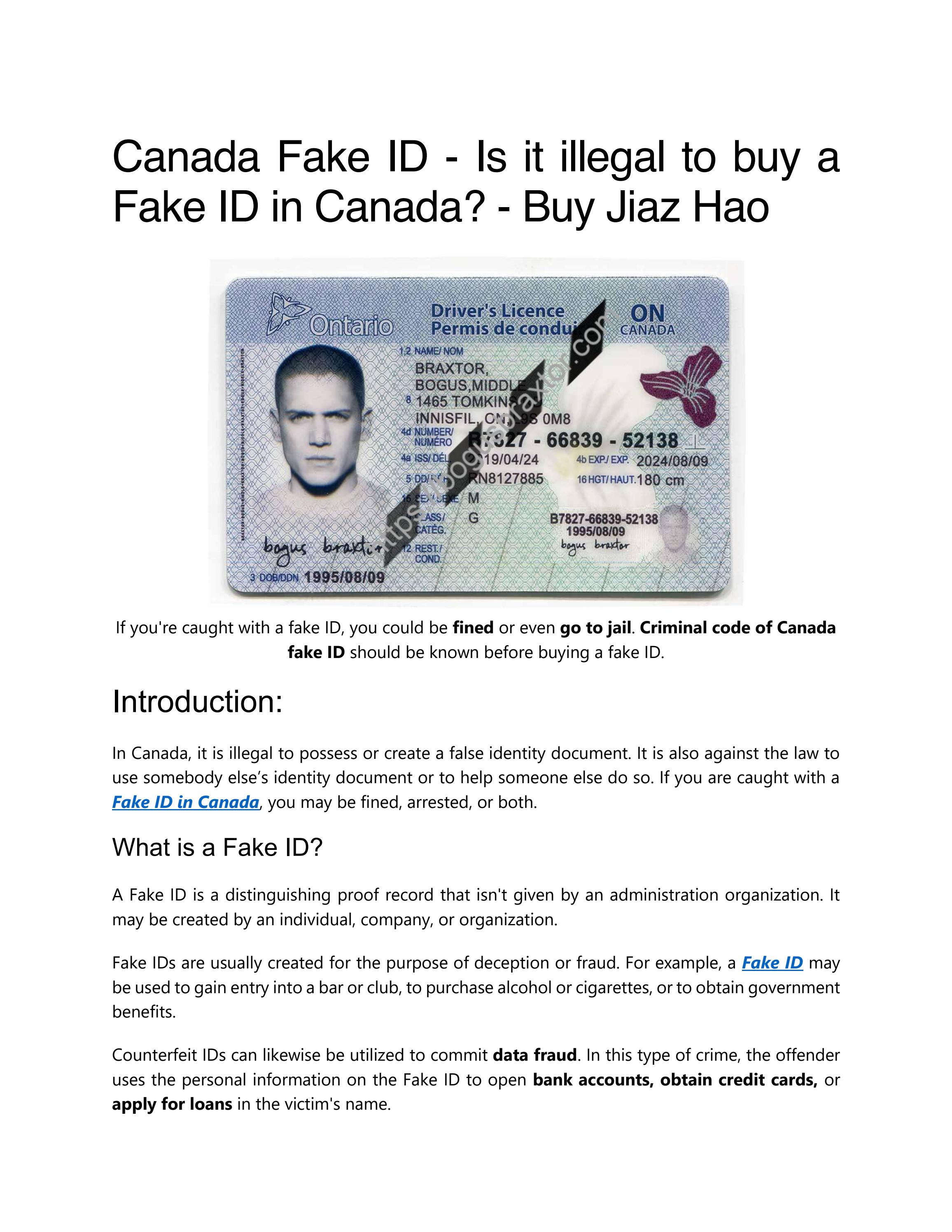 is it illegal to use a fake id