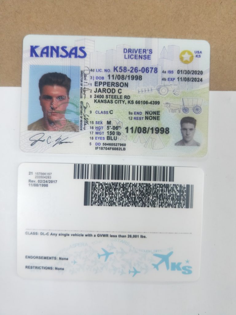 Kansas Scannable fake id