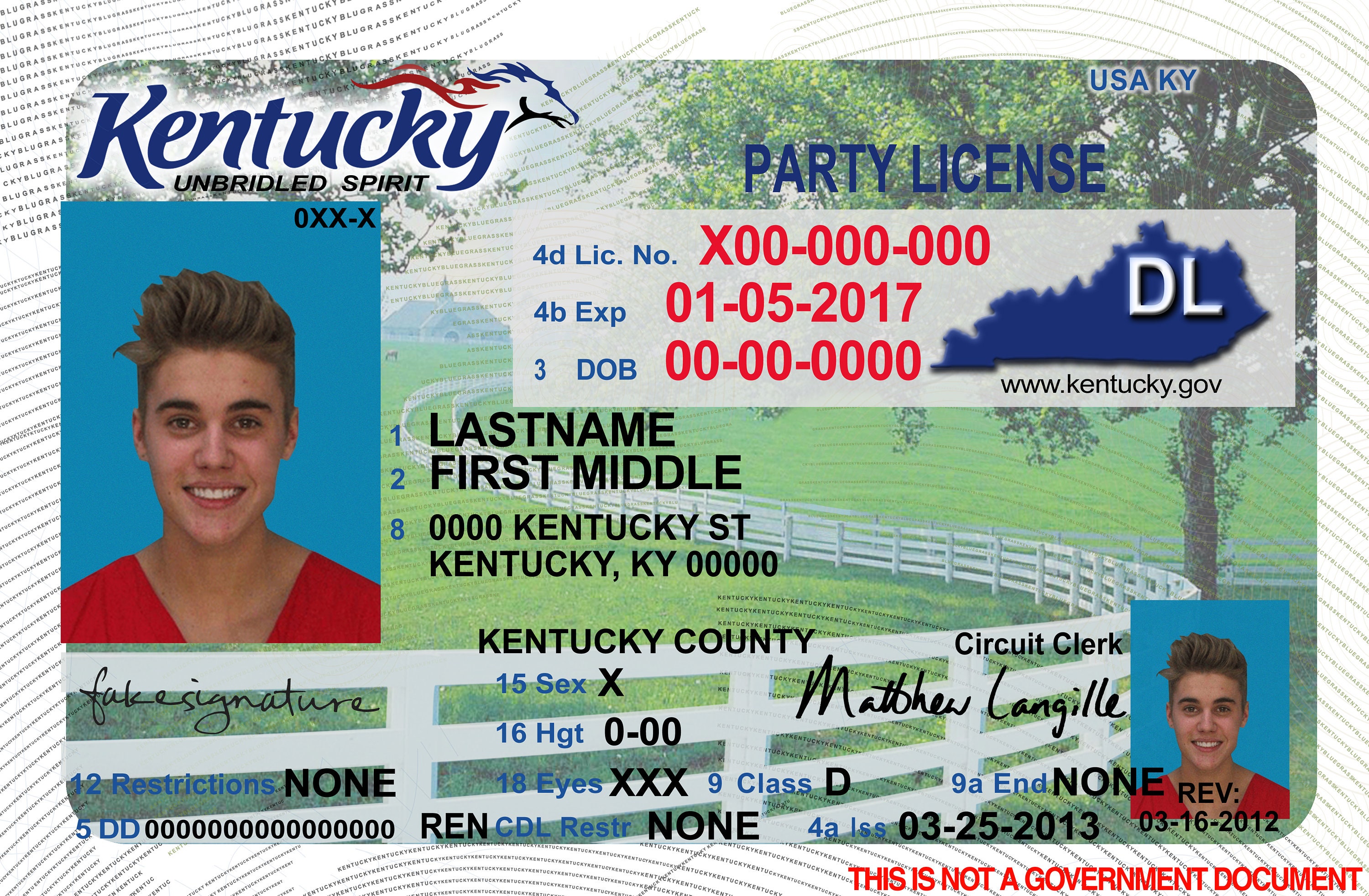 Kentucky Fake Id Front And Back