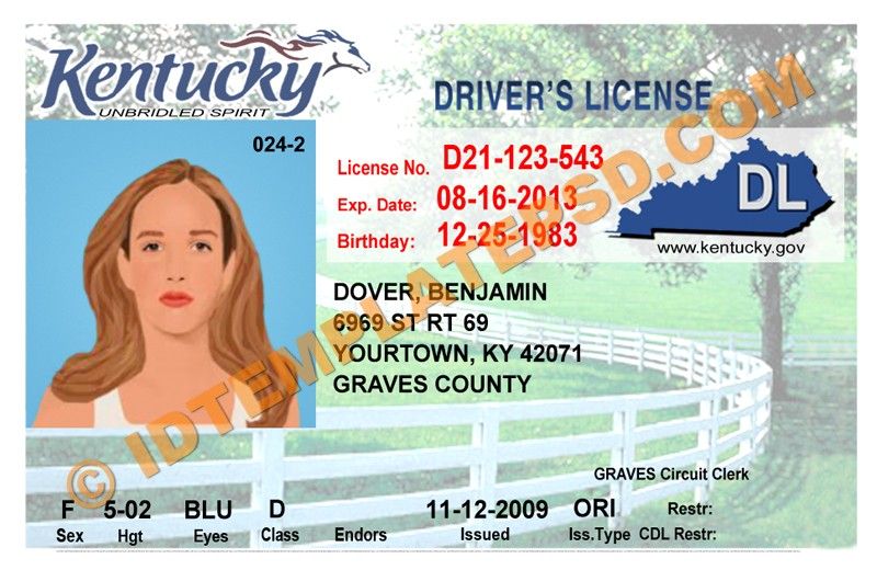 Kentucky Fake Id Templates