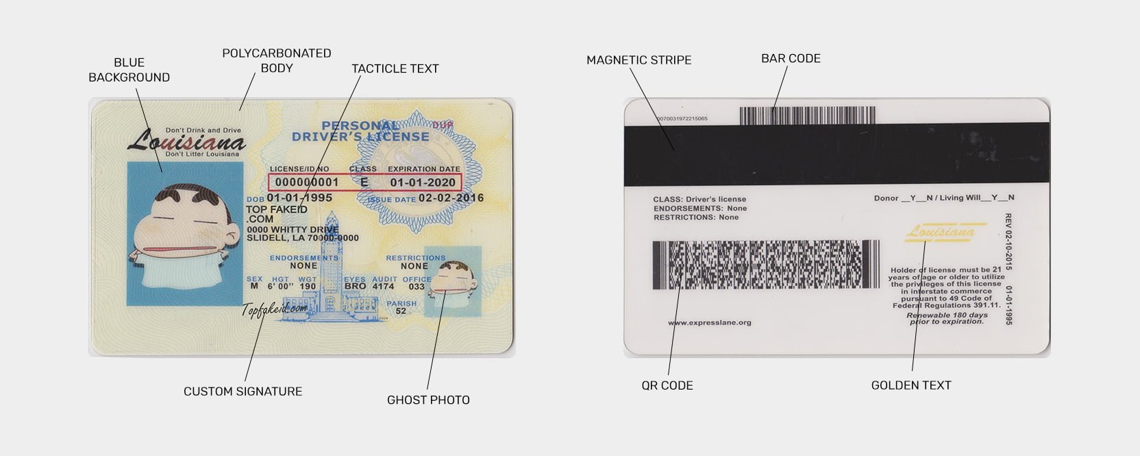 Louisiana Fake Id Front And Back