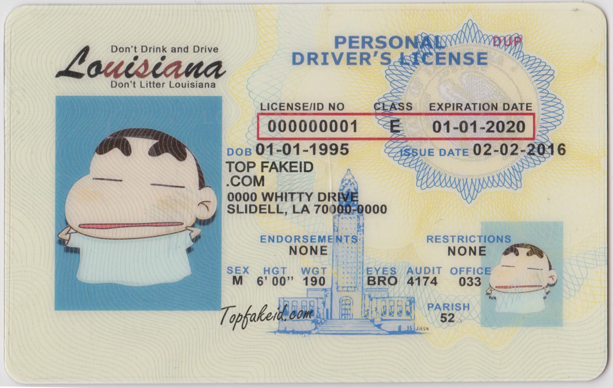 Louisiana Scannable fake id