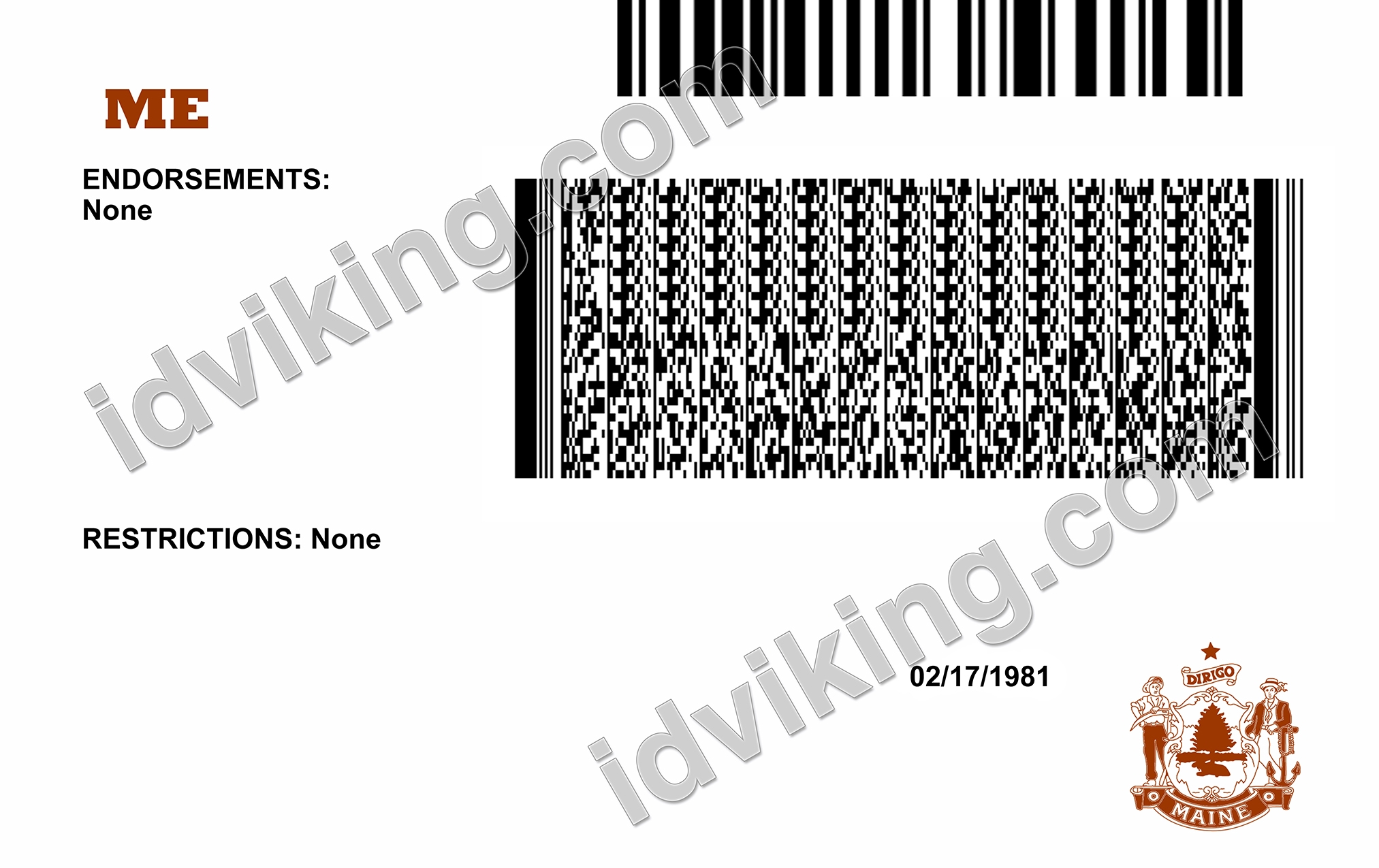 Maine Fake Id Front And Back