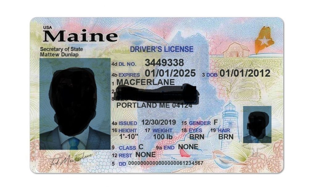 Maine Scannable fake id