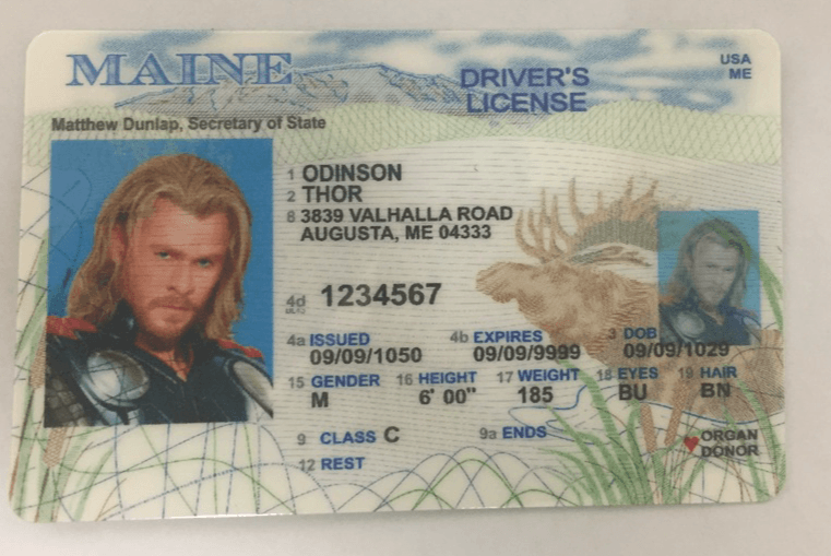 Maine Scannable fake id