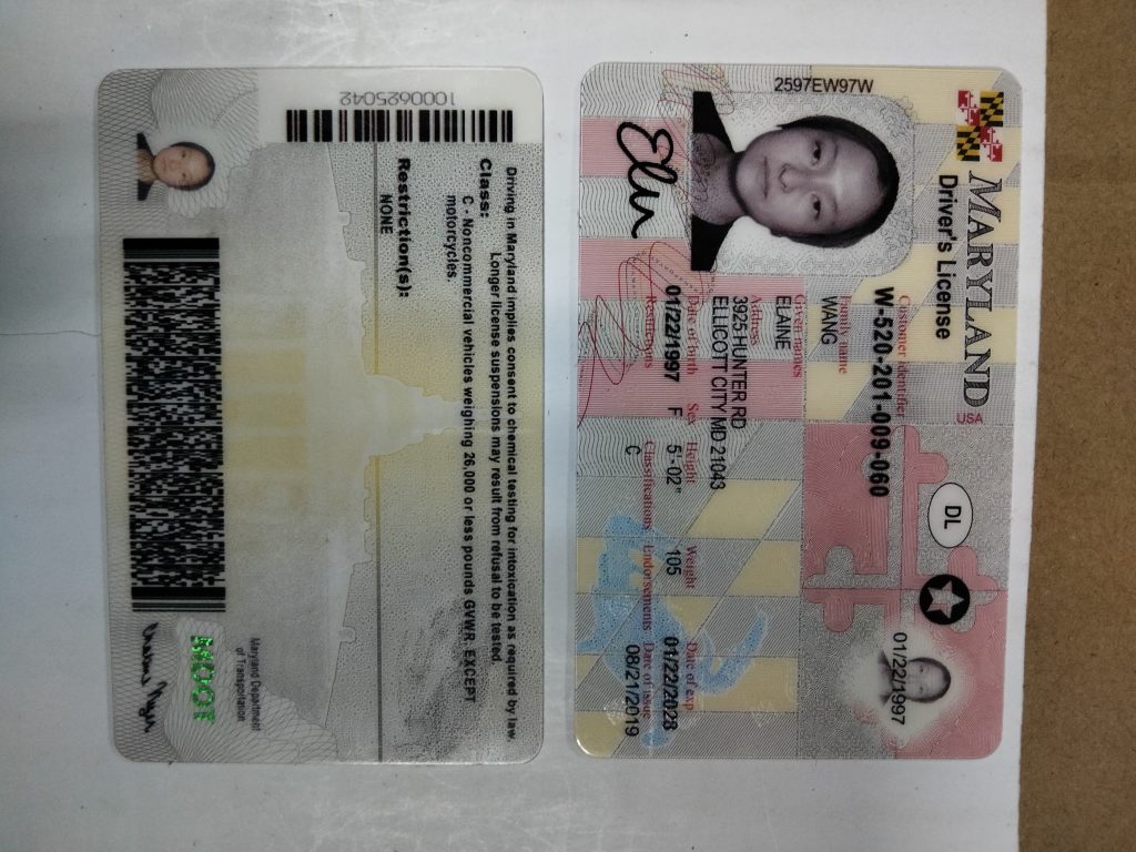 Maryland Scannable fake id