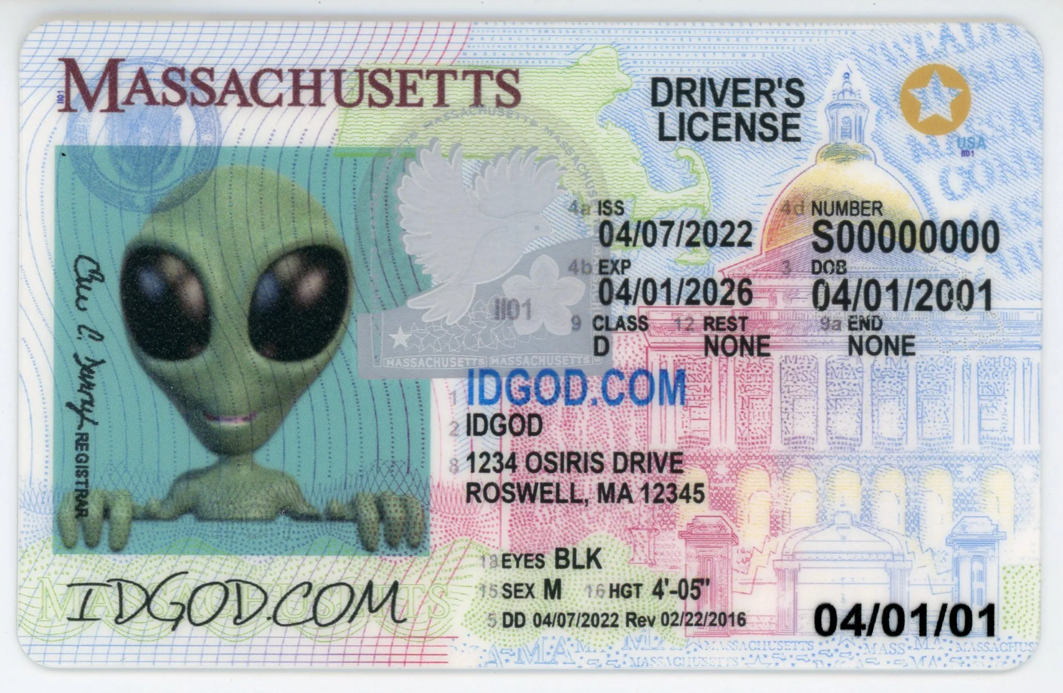 Massachusetts Scannable fake id