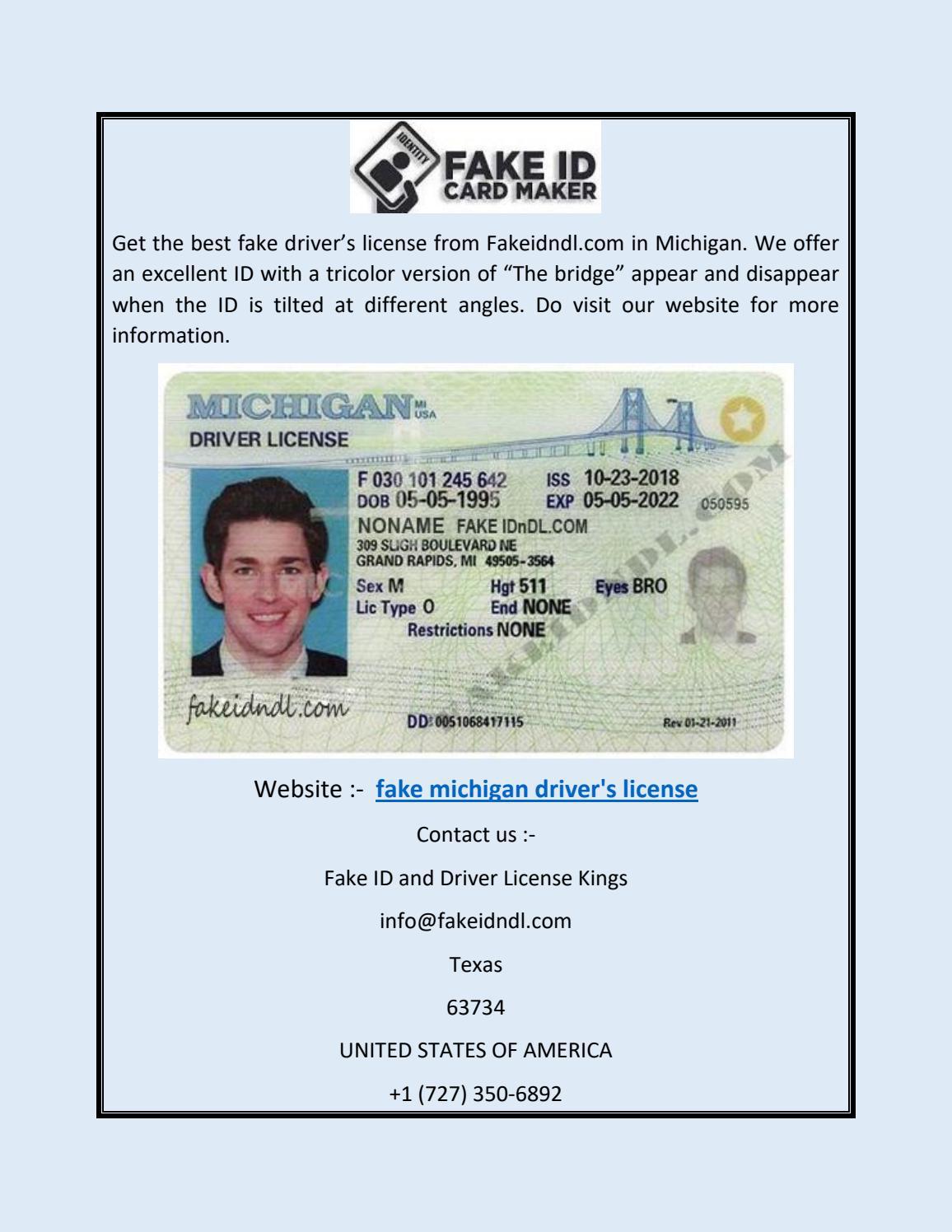 Michigan Scannable fake id