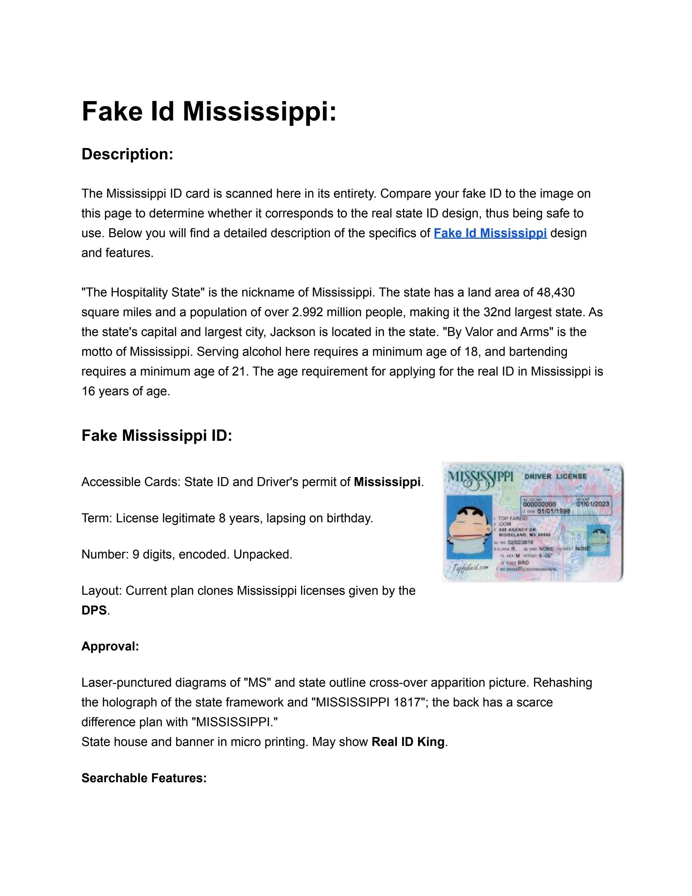 Mississippi Fake Id Front And Back