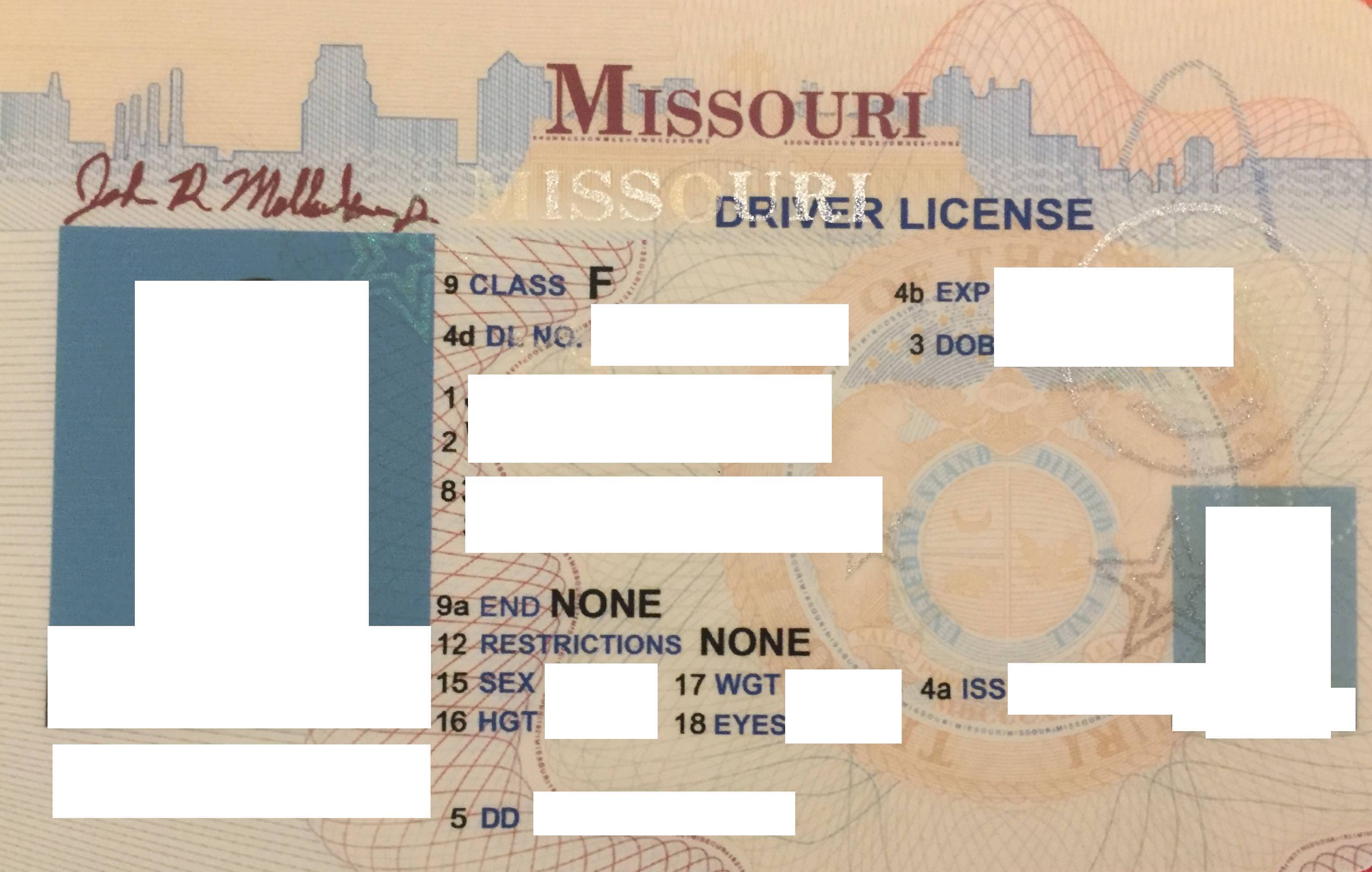 Missouri Scannable fake id