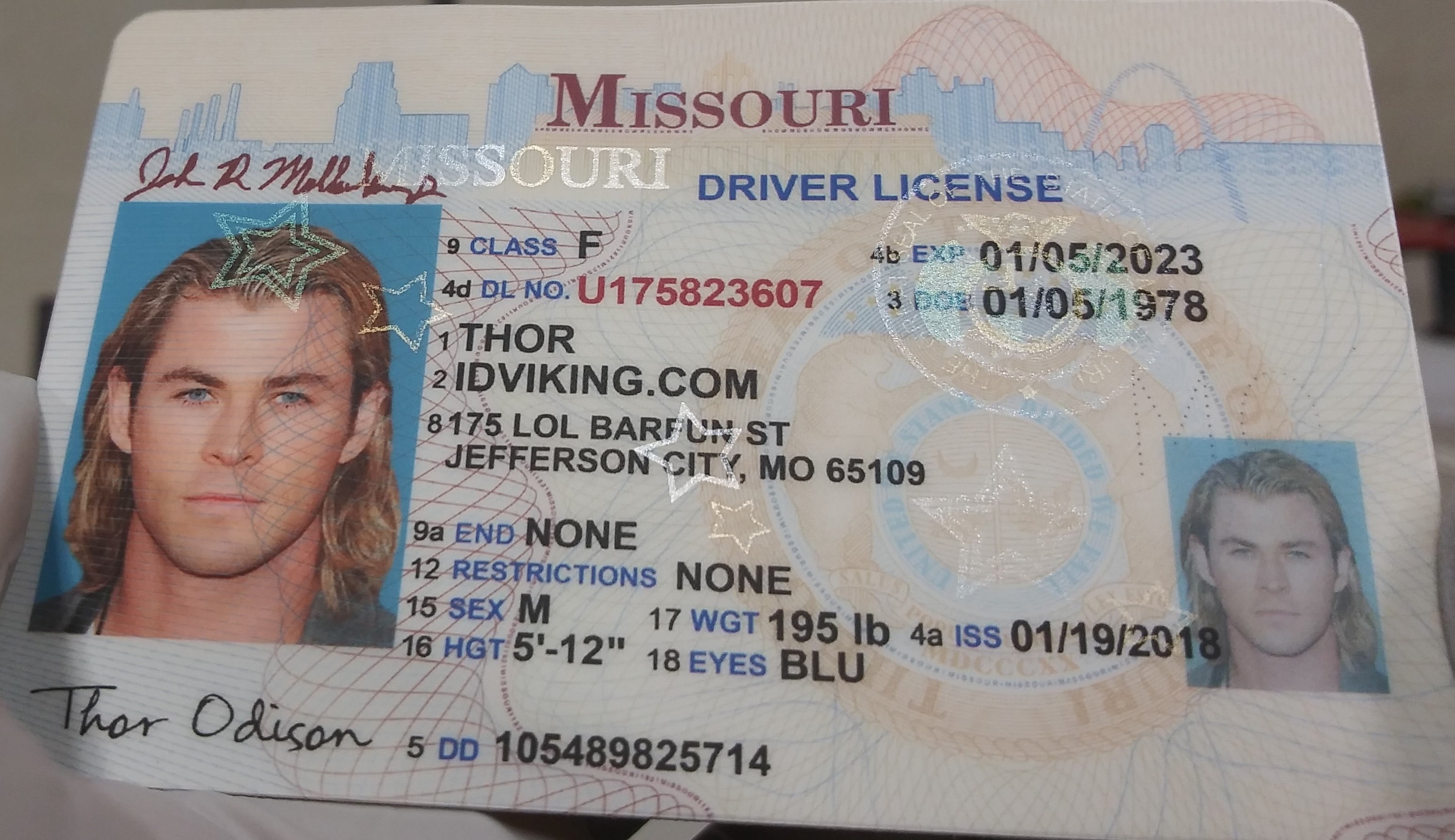 Missouri Scannable fake id