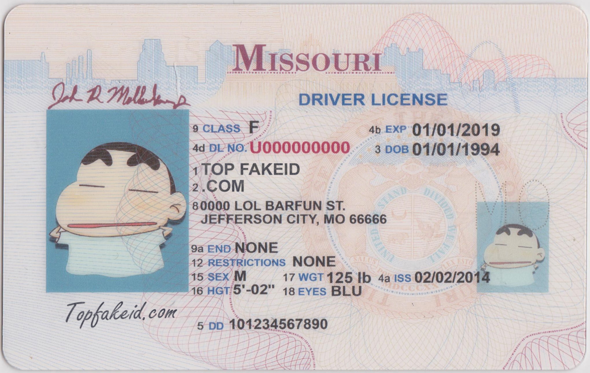 Missouri Scannable fake id