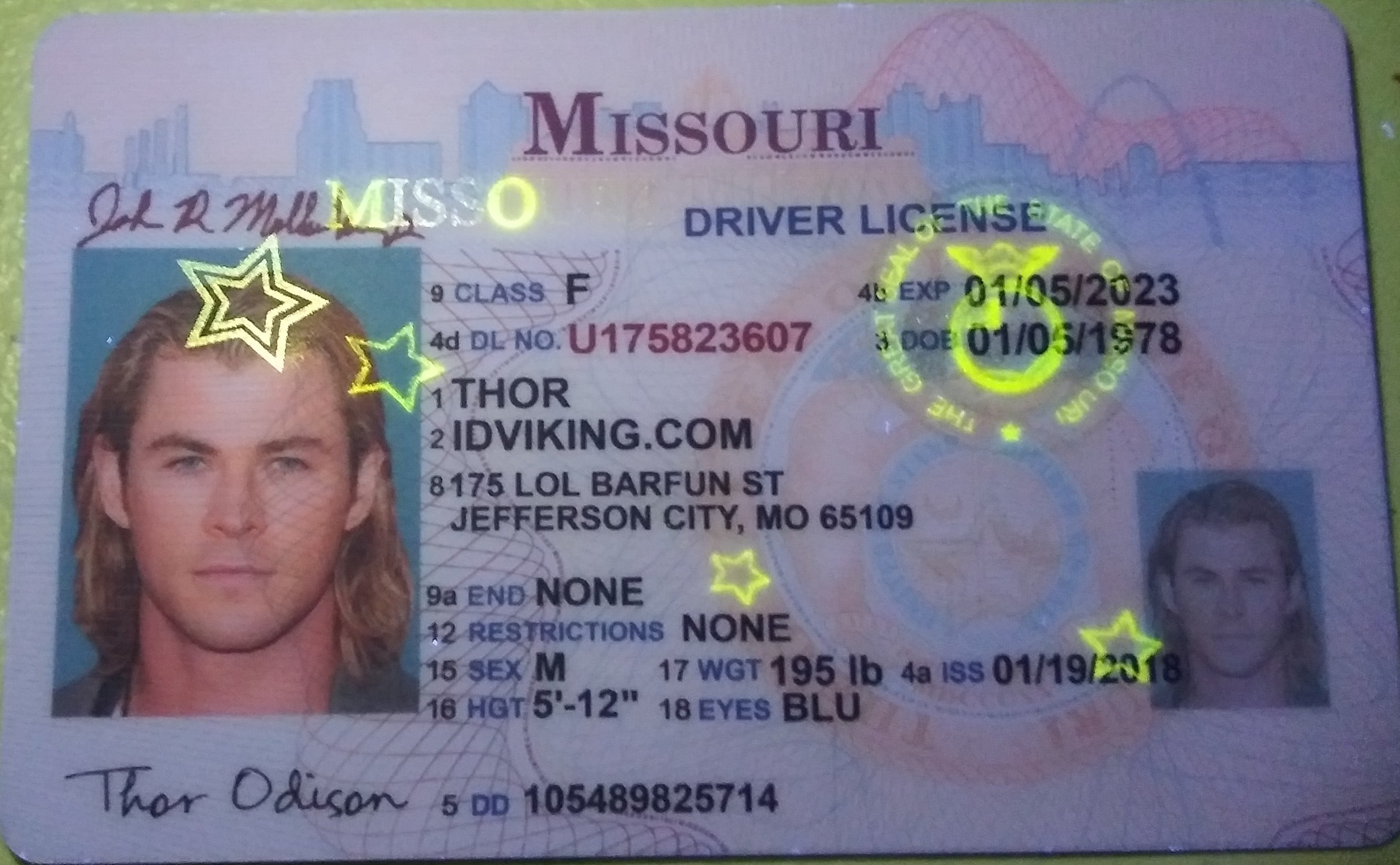 Missouri Scannable fake id