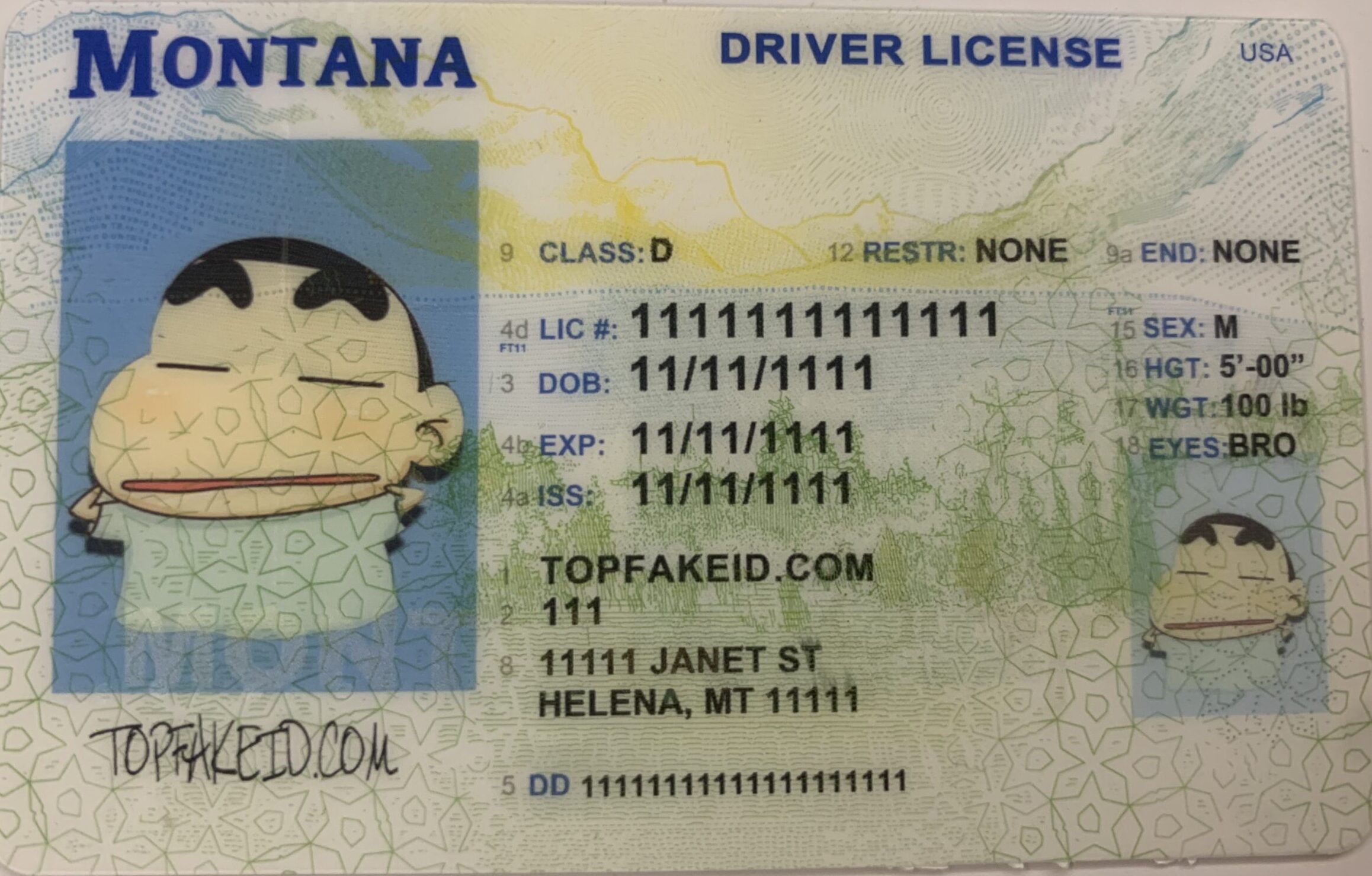 Montana Scannable fake id