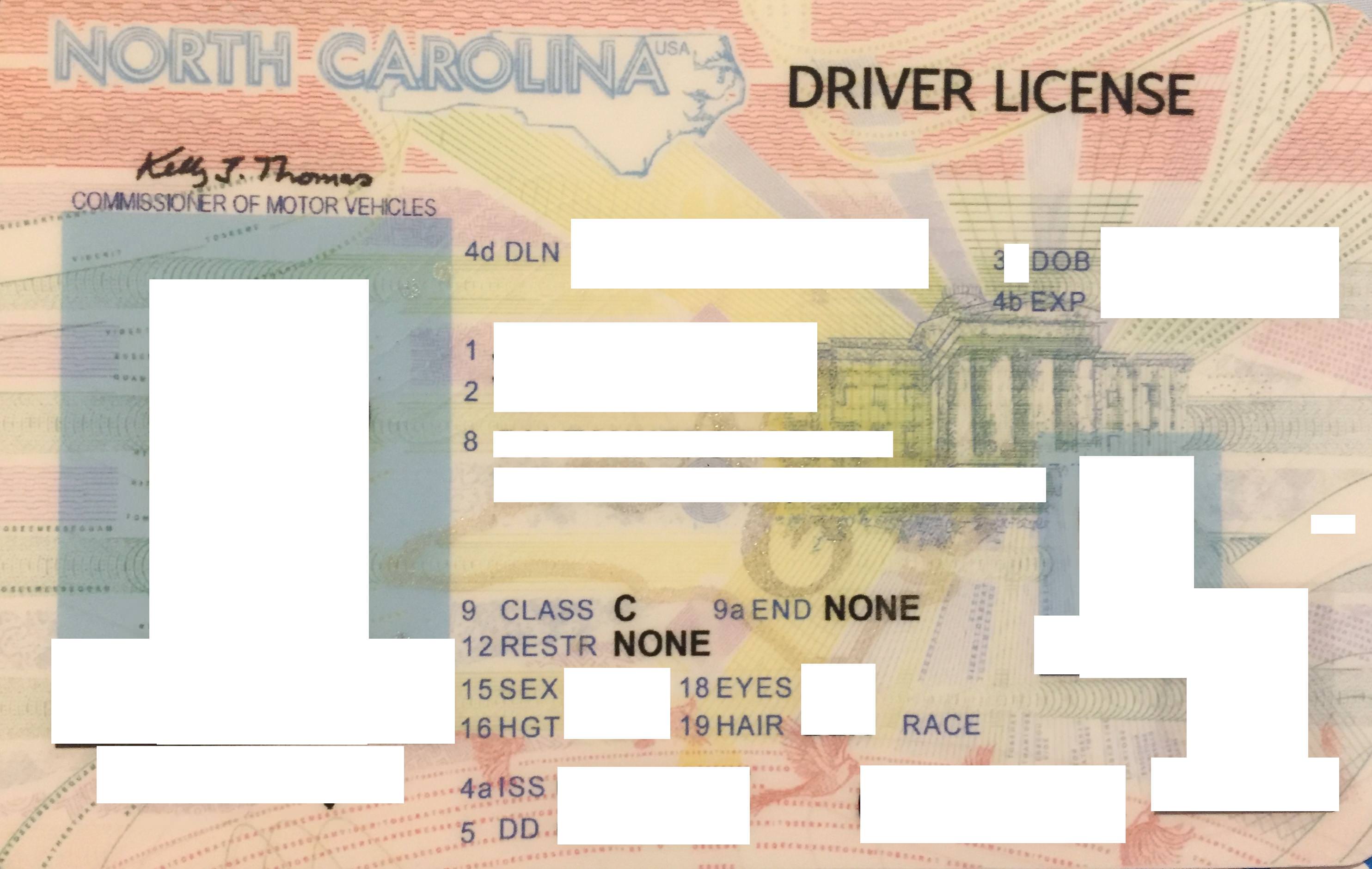 North Carolina Fake Id Front And Back