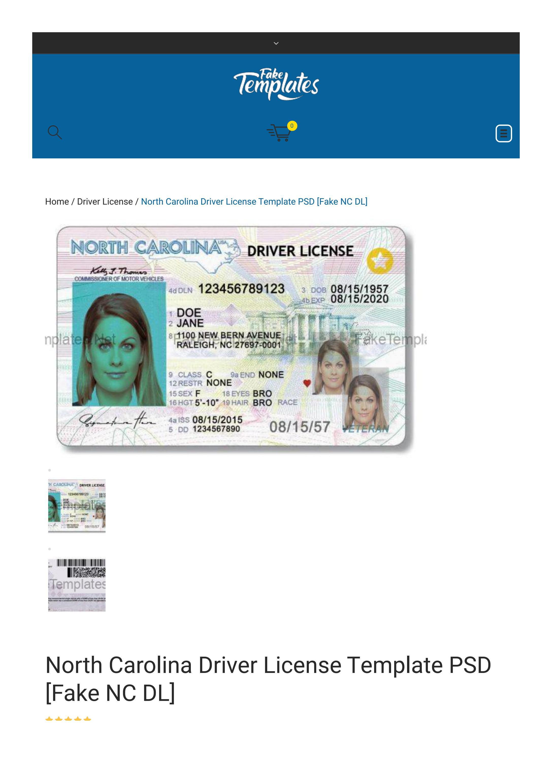 North Carolina Fake Id Templates