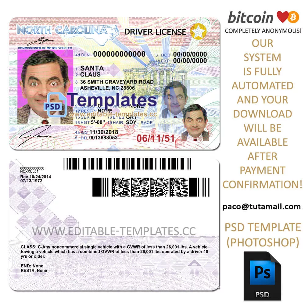 North Carolina Fake Id Templates