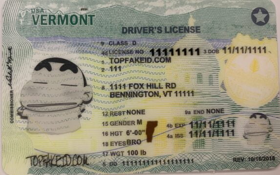 Vermont Scannable fake id