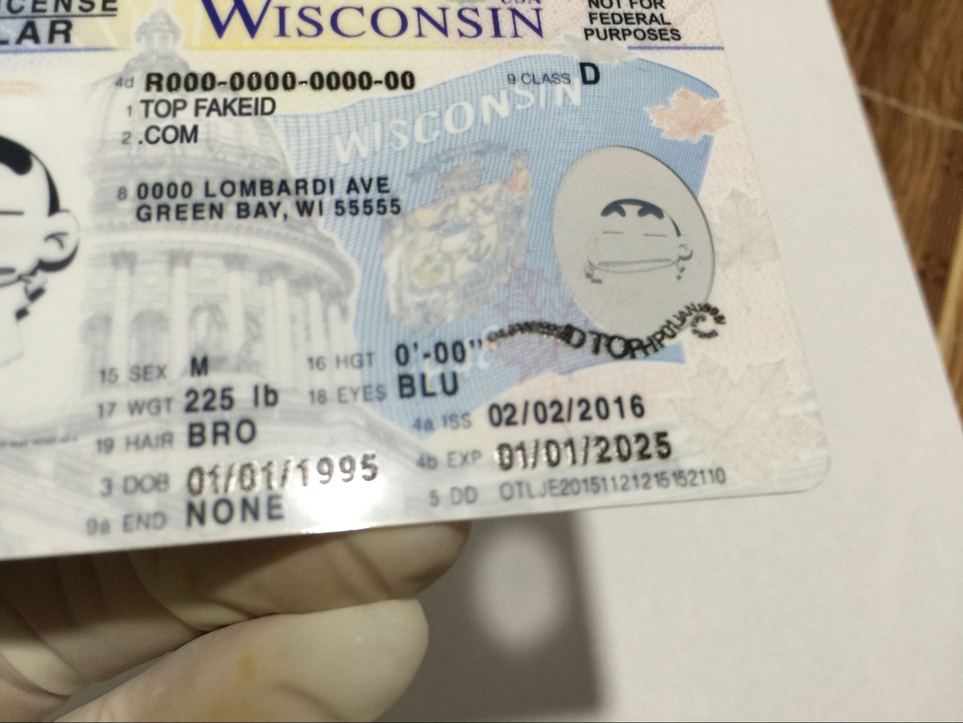 Wisconsin Scannable fake id